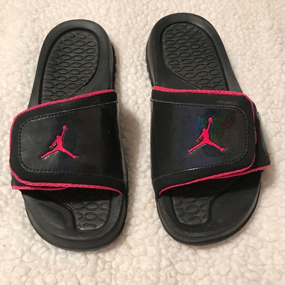 jordan slides pink and black